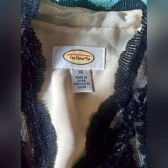 Talbots black lace and cream button-up cardigan - Picture 3 of 5
